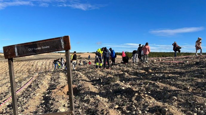 Más de 1.500 escolares participan este mes en las plantaciones del Bosque de los Zaragozanos.