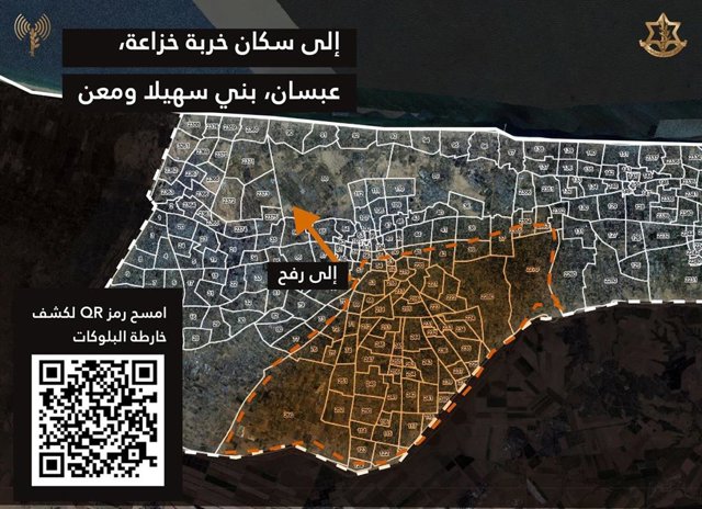Mapa de sectores de Gaza