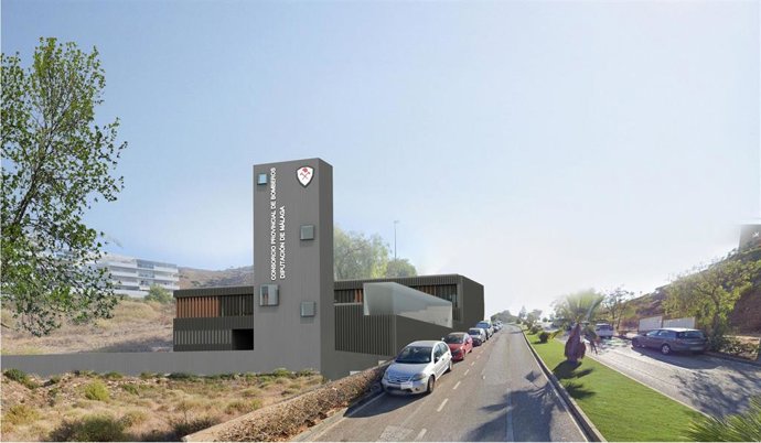 Recreación de cómo será el Parque de Bomberos de Rincón de la Victoria.