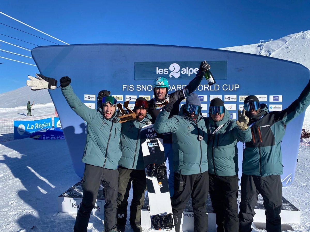 Lucas Eguibar achieves his first podium of the season in the Snowboard Cross World Cup