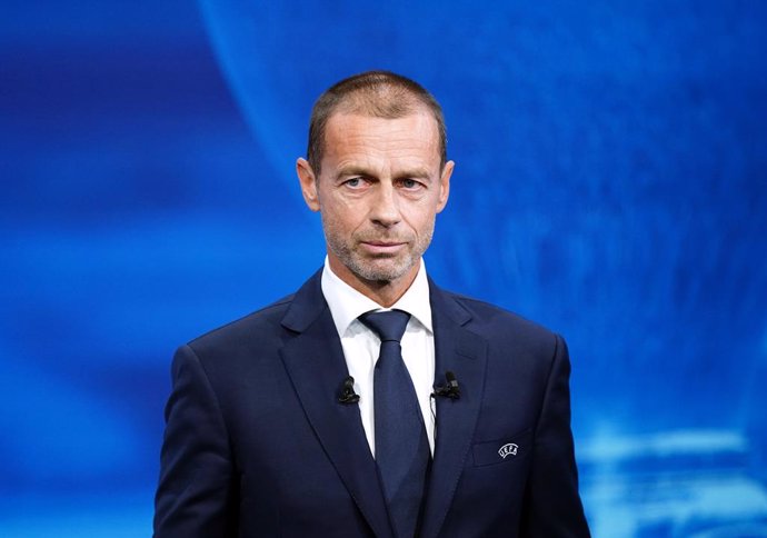 Archivo - 10 October 2023, Switzerland, Nyon: UEFA president Aleksander Ceferin during the Euro 2028 and Euro 2032 hosts announcement ceremony at the UEFA Headquarters. The UK and Ireland will host Euro 2028, UEFA has confirmed. Photo: Mike Egerton/PA Wir