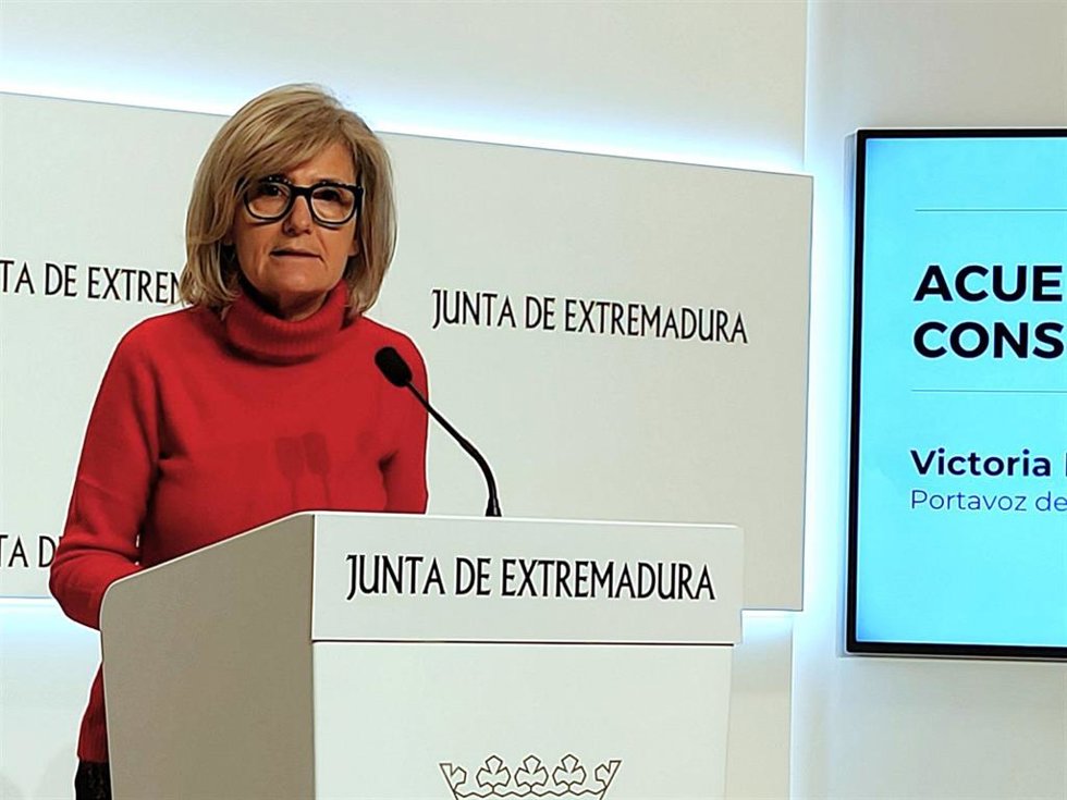 La portavoz de la Junta, Victoria Bazaga, da cuenta de los acuerdos del Consejo de Gobierno de la Junta.