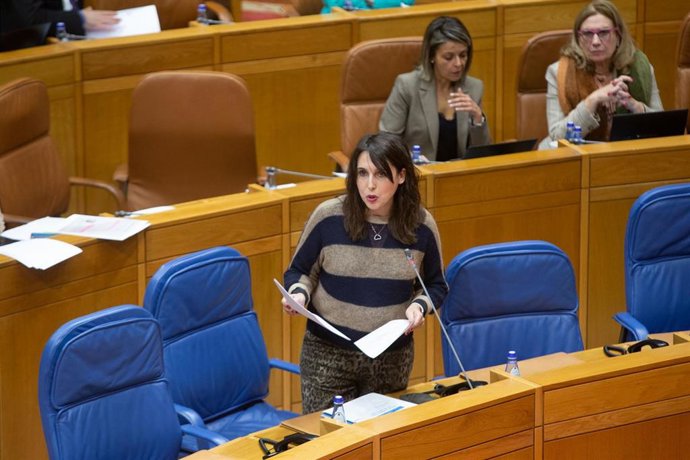 La conselleira de Economía, Industria e Innovación, María Jesús Lorenzana, cierra en el pleno el debate de aprobación de la nueva Ley de Artesanía de Galicia