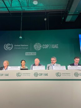 El director xeral de Pesca, Acuicultura e Innovación Tecnolóxica de la Xunta, Antonio Basanta, en la Conferencia sobre Cambio Climático de la ONU, en Dubai, a 4 de diciembre de 2023.