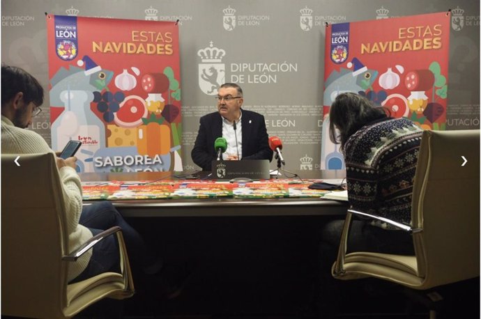 Riberto Aller durante la presentación de la campaña de promoción de 'Productos de León'.