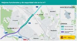 TRANSPORTES APRUEBA EL TRAZADO PARA LA MEJORA DEL BY-PASS DE VALENCIA DE LA AUTOVÍA A-7 POR 128 MILLONES DE EUROS