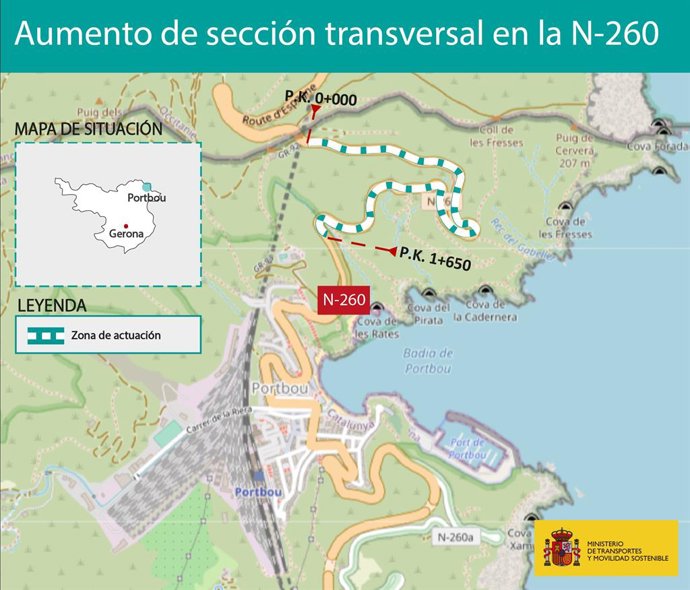 L'augment de secció transversal a la via N-260