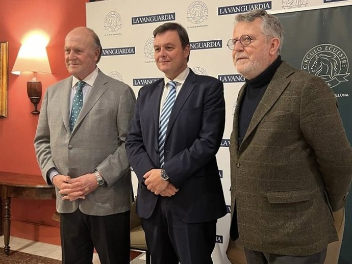 El presidente del CSD, Víctor Francos, en una charla en el Círculo Ecuestre de Barcelona.