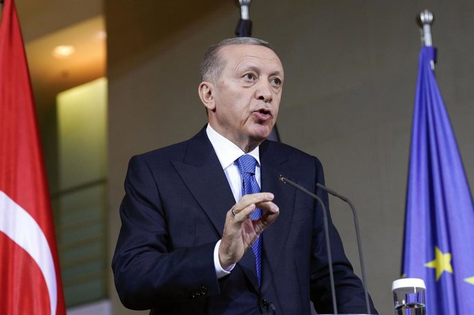 November 17, 2023, Berlin, Berlin, Deutschland: Recep Tayyip Erdogan beim Empfang zu einem gemeinsamen Gesprch mit dem Bundeskanzler im Bundeskanzleramt. Berlin, 17.11.2023