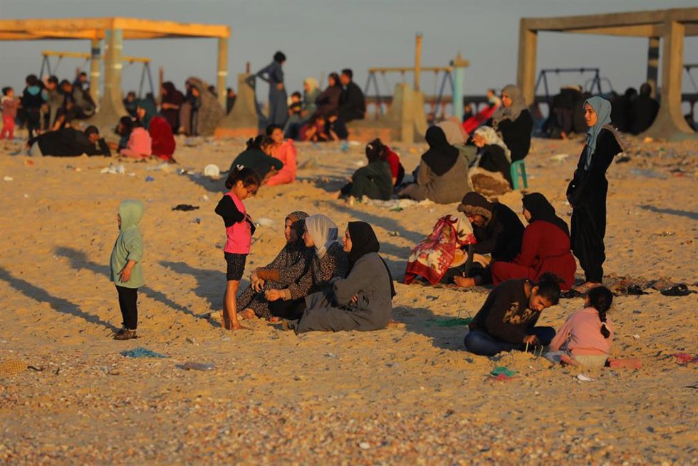 Desplazados palestinos en la Franja de Gaza
