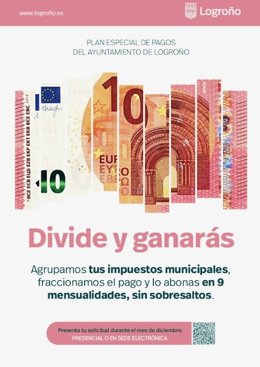 El Ayuntamiento de Logroño abre el plazo para solicitar el fraccionamiento de abono de impuestos y tasas municipales