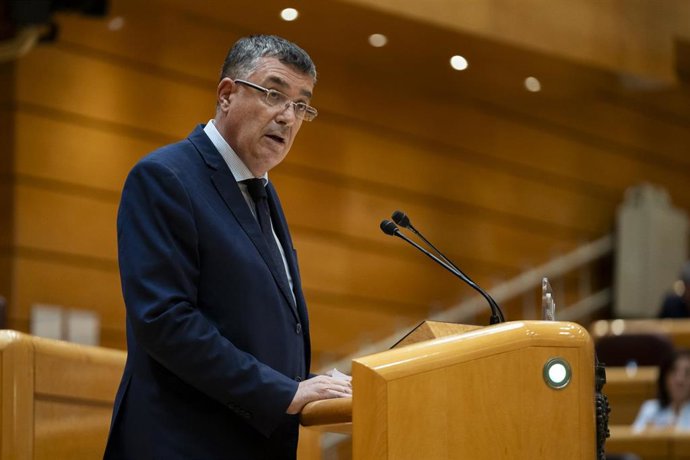 Archivo - El Senador de Compromís Enric Xavier Morera Catal interviene durante una sesión plenaria en el Senado, a 17 de octubre de 2023, en Madrid (España). 