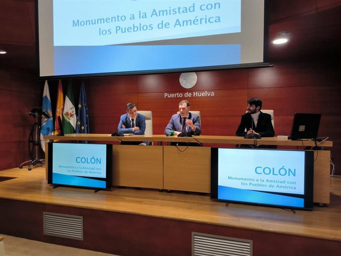 Presentación en el Puerto de Huelva de los trabajos de divulgación sobre la historia del Monumento a Colón y un balance de la exposición,  'Colón, Monumento a la Amistad con los Pueblos de América'.
