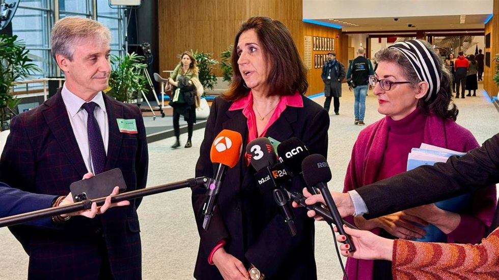 La presidenta de la Asociación Profesional de la Magistratura (APM), María Jesús del Barco, en Bruselas.