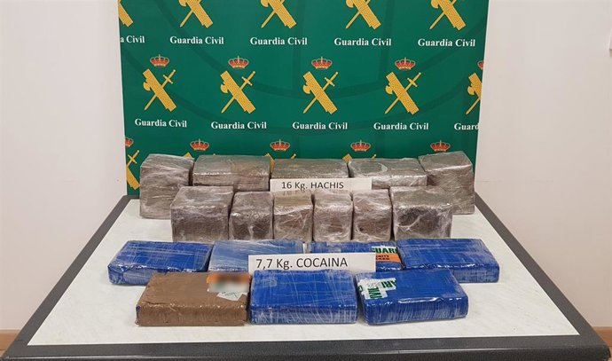 Droga incautada en la inspección a la empresa.