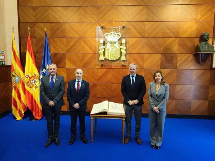 El presidente de Aragón, Jorge Azcón, en el acto de la Constitución de la Delegación de Gobierno en Aragón