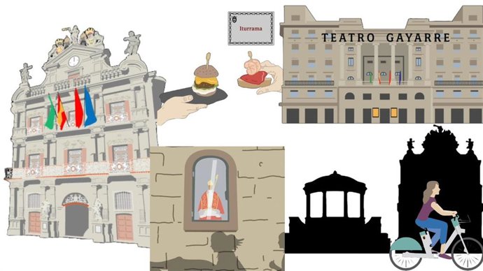 El Ayuntamiento de Pamplona publica nuevas imágenes animadas para redes sociales sobre puntos clave de la ciudad