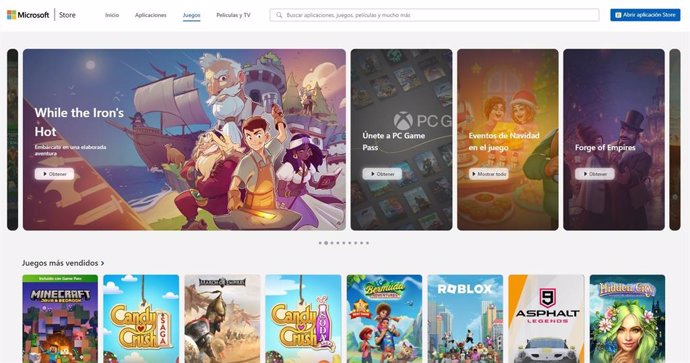 Interfaz de Microsoft Store