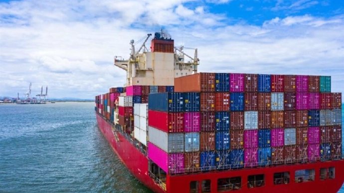 Archivo - Barco, cadena de suministro, exportaciones, contenedores, importaciones, balanza comercial, Paraguay, transporte de mercancías