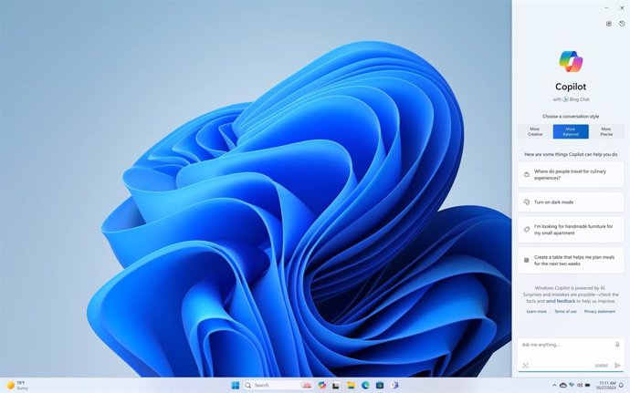 Archivo - La actualización de Winodws 11 con la implementación de Copilot.