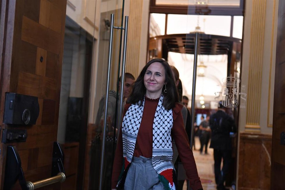 Ione Belarra, a su llegada a un Pleno del Congreso