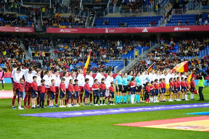 Imagen del España-Suecia celebrado en La Rosaleda de Málaga y correspondiente a la Liga de Naciones 23-24