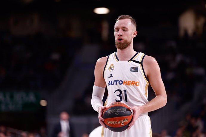 Dzanan Musa of Real Madrid in action during the Spanish League, Liga ACB Endesa, basketball match played between Real Madrid and Rio Breogan at Wizink Center pavilion on December 03, 2023, in Madrid, Spain.