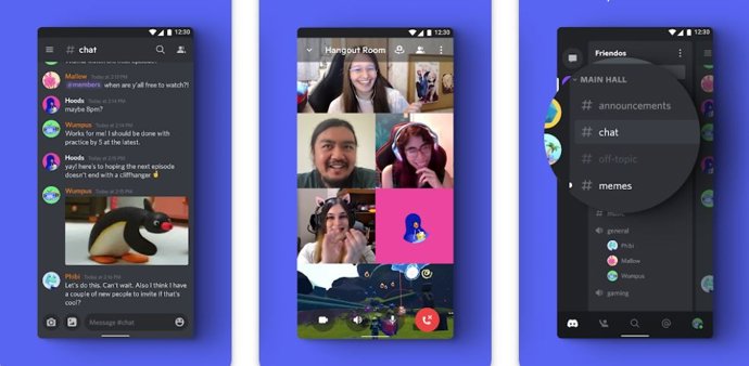 Interfaz de Discord para Android