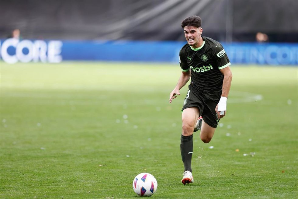 Miguel Gutiérrez, durante un partido del Girona FC.