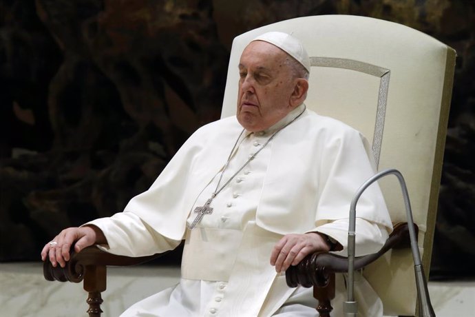 29 November 2023, Vatican: Pope Francis attends his Wednesday General Audience at the Vatican. According to the Vatican, the head of the Catholic Church has been suffering from the flu since last weekend. At the reception, the 86-year-old complained: "I
