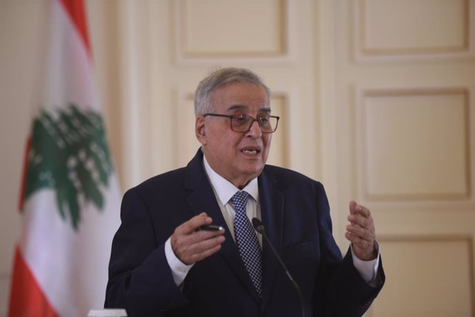 Archivo - November 11, 2022, Athens, Attiki, Greece: Minister of Foreign Affairs of the Republic of Lebanon, Abdallah Bou Habib, during the statements with Minister of Foreign Affairs of Greece, Nikos Dendias.