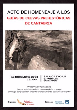 Cartel del galardón anual de la Sociedad Prehistórica de Cantabria