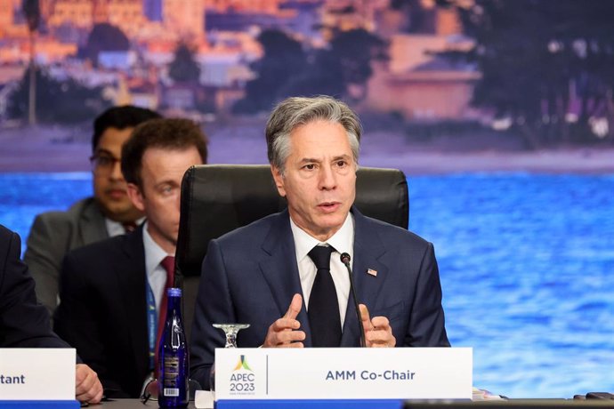 November 14, 2023, San Francisco, California, USA: United States Secretary of State ANTONY BLINKEN during APEC Ministerial Meeting at the Asia-Pacific Economic Cooperation Economic Leaders Week (AELW) at the George R. Moscone Convention Center.