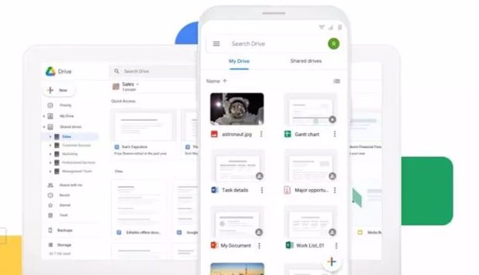 Interfaz de Google Drive