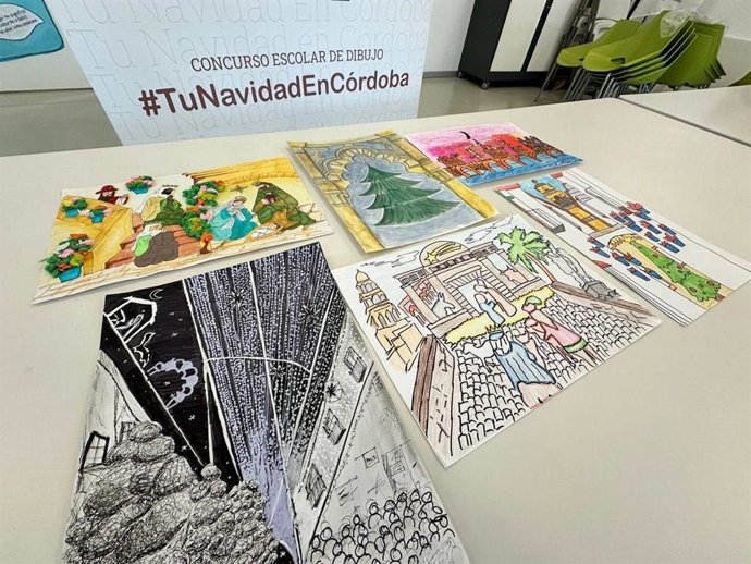 Algunos de los dibujos del concurso '#TuNavidadenCórdoba'.