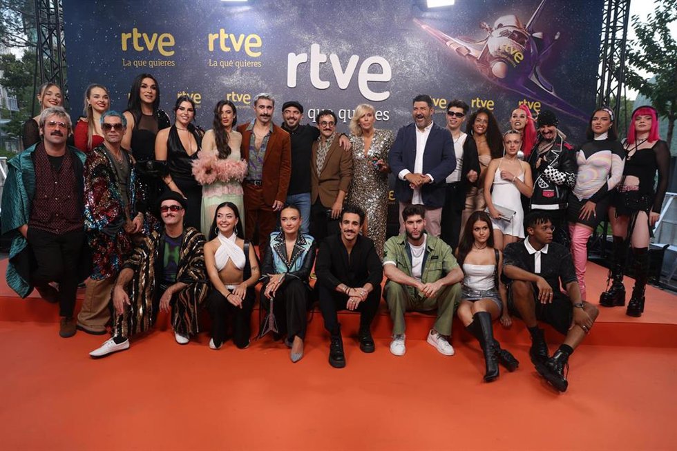 Archivo - Los componentes del Benidorm Fest durante la fiesta de presentación de la nueva temporada 23-24 de RTVE, a 14 de septiembre de 2023, en Madrid (España)