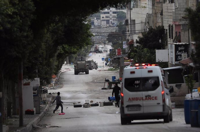 Ambulancia en Nablús (Cisjordania)