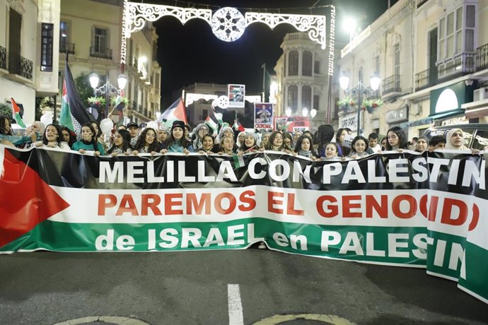 Imagen de 29 de noviembre de una manifestación en Melilla en apoyo a Palestina.
