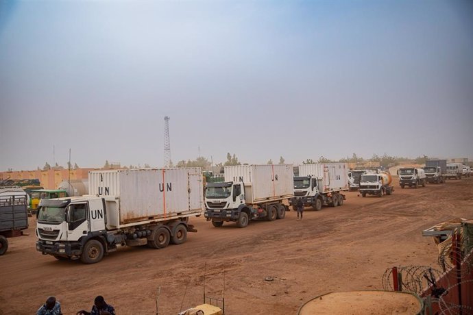 Archivo - Convoy logístico de la MINUSMA durante su retirada de Mali