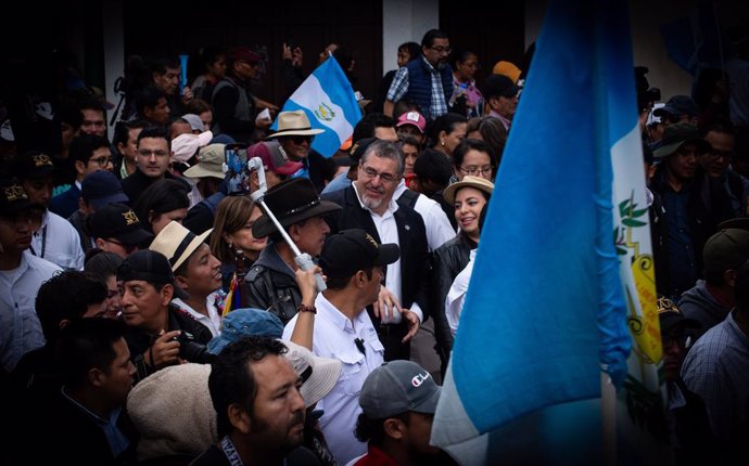 December 7, 2023, Guatemala City, Guatemala City, Guatemala: A mobilization called by various authorities took place this day in the streets of zone 1 of the capital, in which steps of hope and determination resounded with conviction for a better democrac
