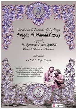 El pregón de la Asociación de Belenistas de La Rioja será en favor del Banco de Alimentos