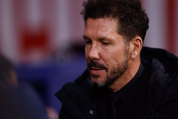 Diego Pablo Simeone, head coach of Atletico de Madrid, looks on during the Spanish League, LaLiga EA Sports, football match played between Atletico de Madrid and RCD Mallorca at Civitas Metropolitano stadium on November 25, 2023, in Madrid, Spain.