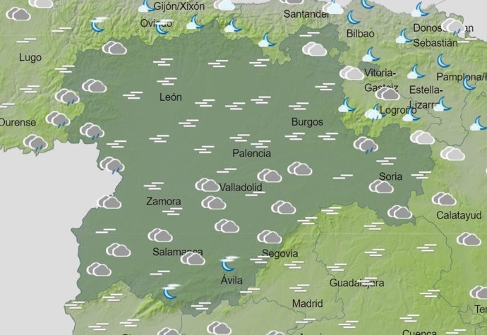 Imagen de la previsión del tiempo para este domingo, 10 de diciembre