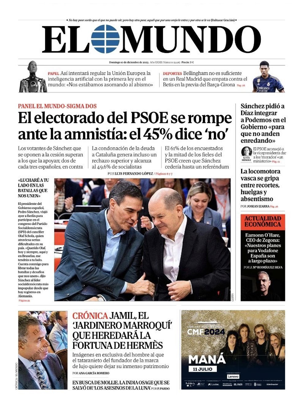 Archivo - Portada de El Mundo