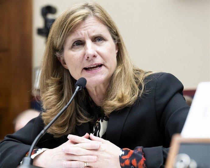 La presidenta de la Universidad de Pensilvania, Liz Magill, durante su testimonio en el Congreso