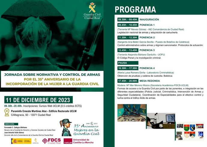 Jornada sobre Normativa y Control de Armas celebrada por el 35 Aniversario de la Incorporación de la Mujer en la Guardia Civil.