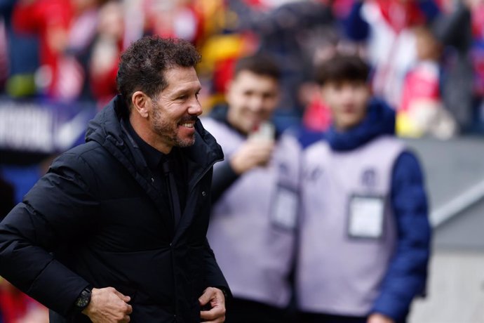 Diego Pablo Simeone, head coach of Atletico de Madrid, looks on during the spanish league, La Liga EA Sports, football match played between Atletico de Madrid and UD Almeria at Civitas Metropolitano stadium on December 10, 2023, in Madrid, Spain.