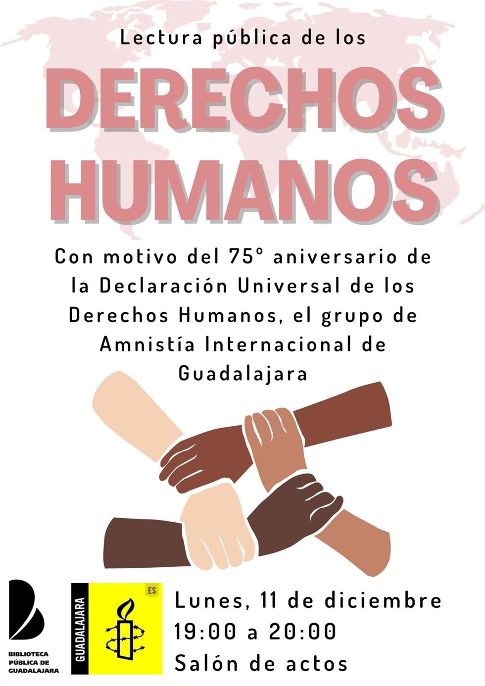 Carte de uno de los actos organizados por Amnistía Internacional.