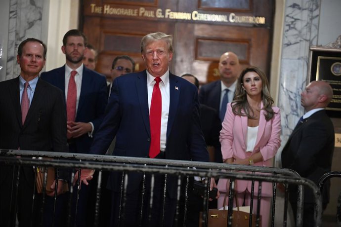 December 7, 2023, New York, New York, USA: Former President Donald Trump appears at his ongoing civil fraud case to watch the latest witness in the trial at the New York State Supreme Court at 60 Centre Street in lower Manhattan.  (PHOTO: Andrea RENAULT