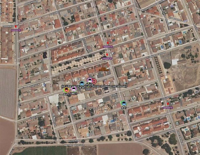 Ubicación donde tuvo lugar el incendio